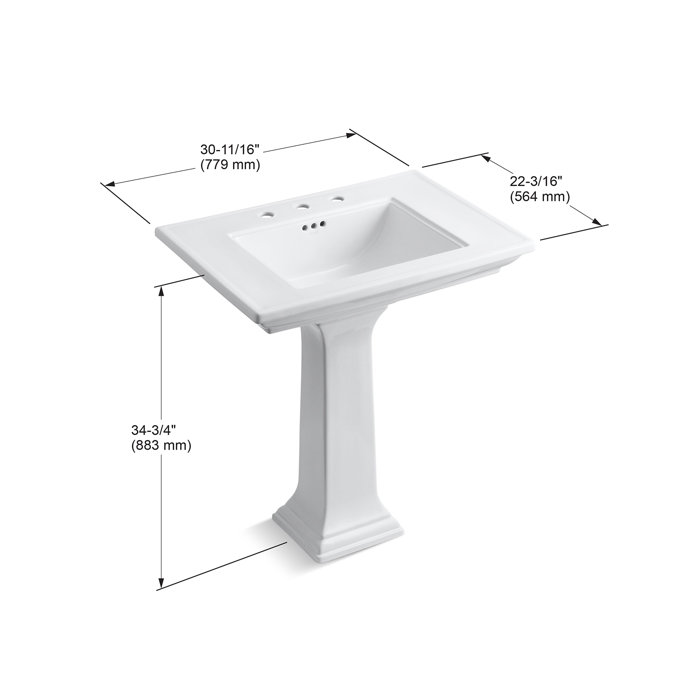 K234480,10,40 Kohler Memoirs® Stately 24" Pedestal Bathroom Sink